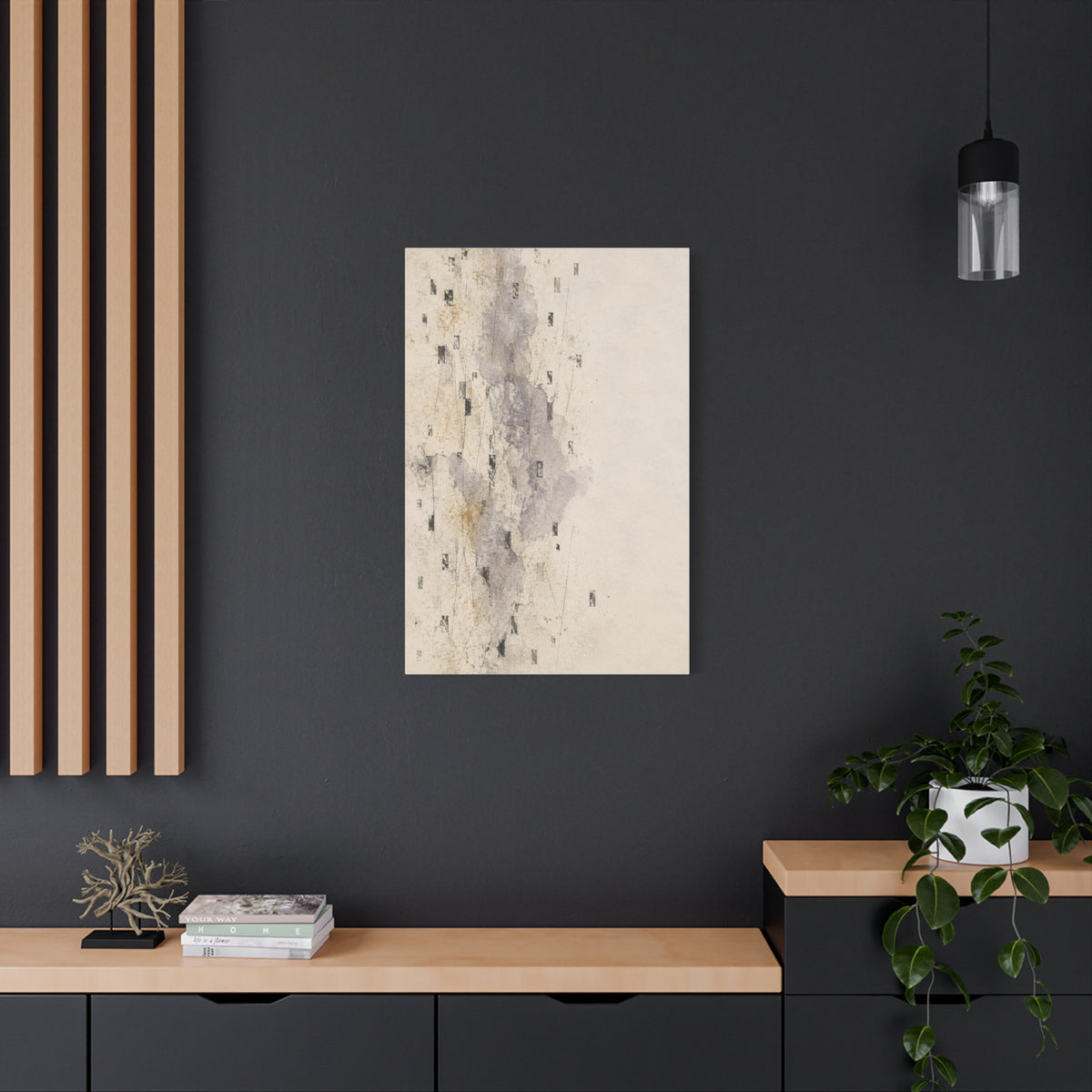 Quiet Static | Neutral Abstract Canvas Art