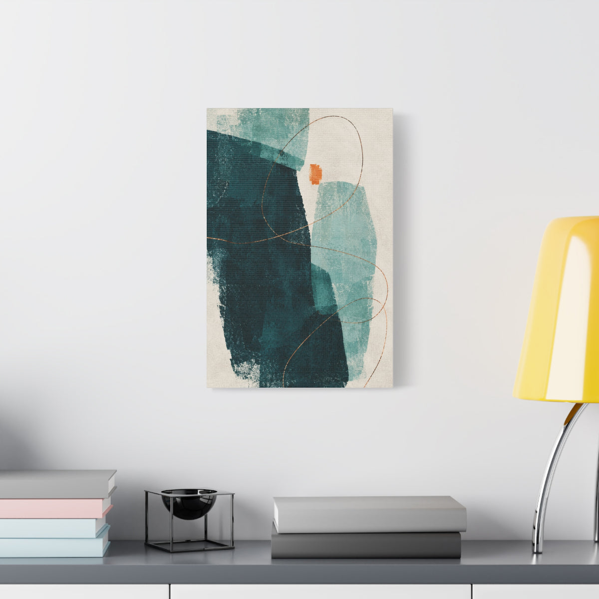 Verdigris Signal | Teal Abstract Canvas Art