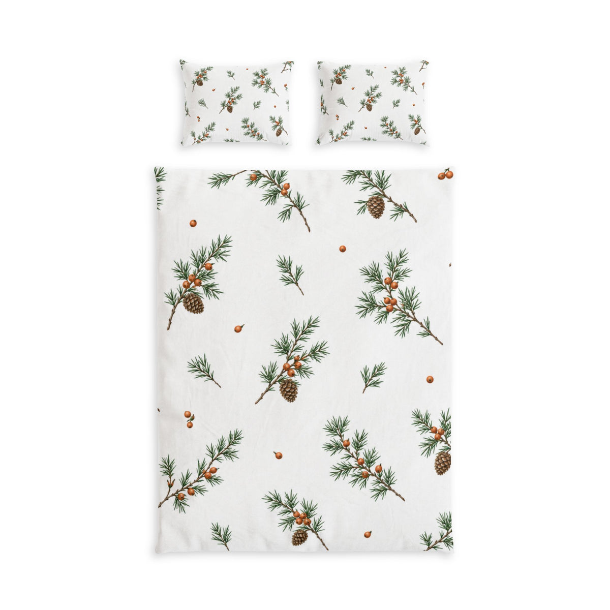 Pinecone Sprigs 100% Cotton Duvet Cover Set with 2 Shams