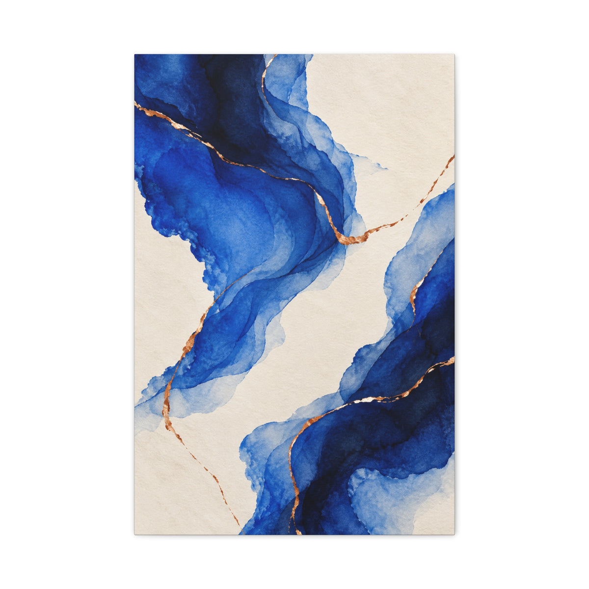 Copper Current | Blue Abstract Canvas Art
