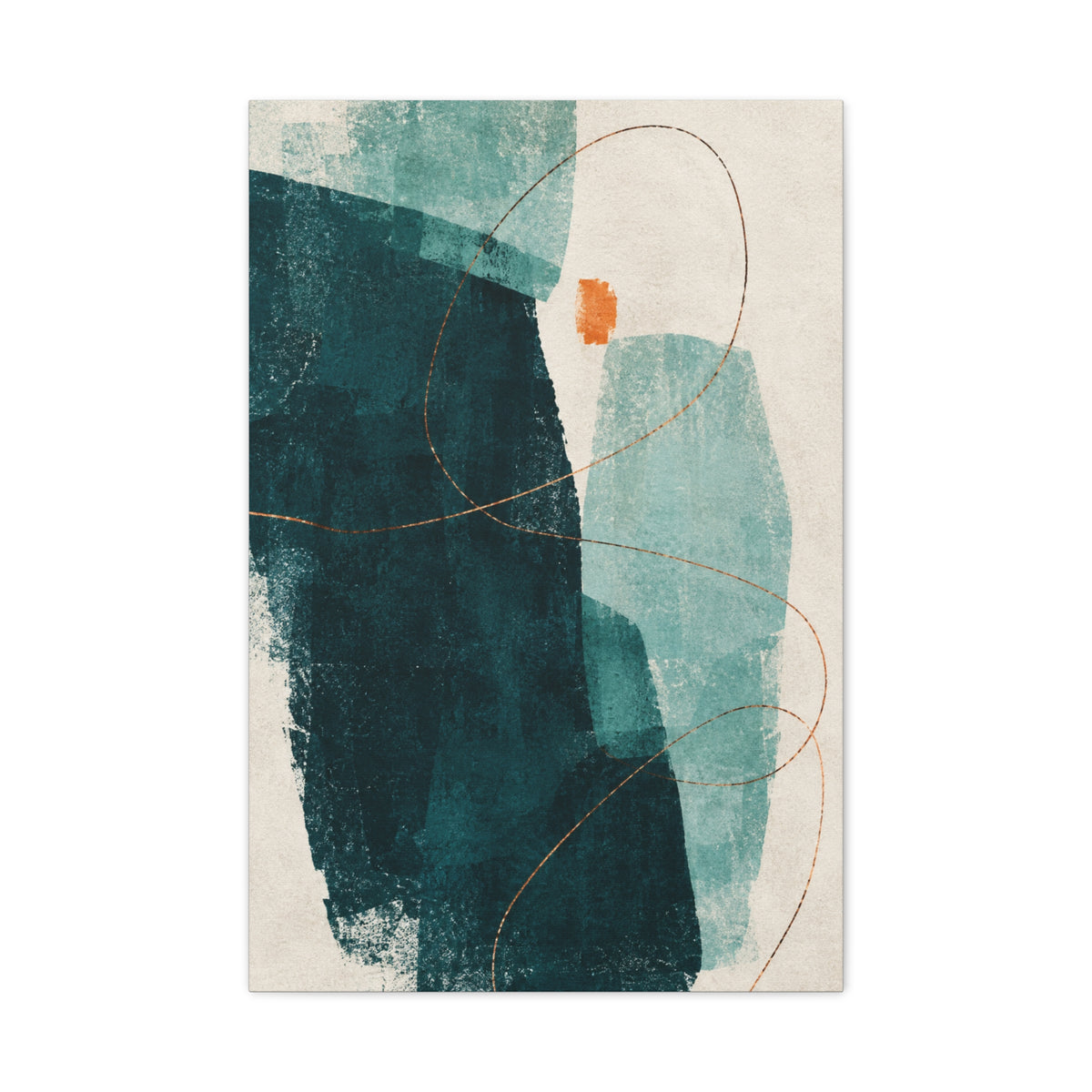 Verdigris Signal | Teal Abstract Canvas Art
