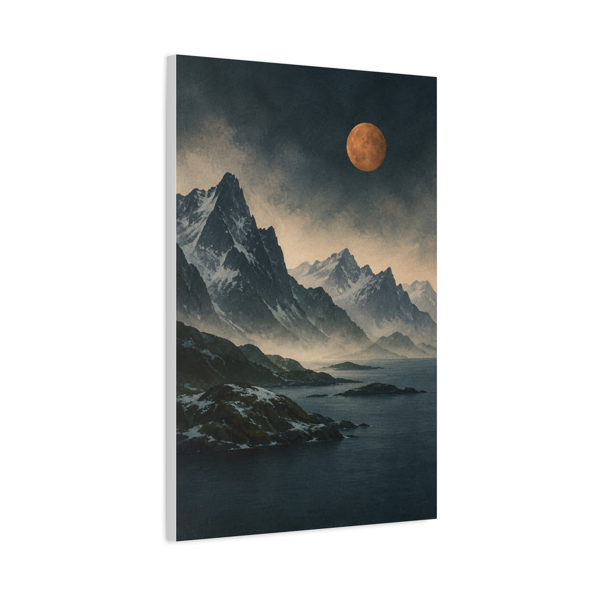 Copper Moon over Lofoten | Norwegian Canvas Art