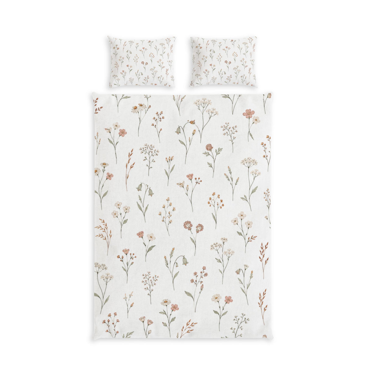 Delicate Wildflower 100% Cotton Duvet Cover Set with 2 Shams