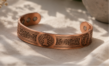 Kopparmagnetarmband – Livets träd-keltisk design | Antik finish | Justerbart