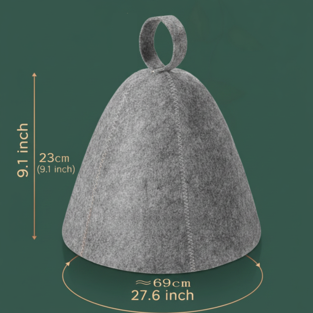 Nordic Sauna Hat — Premium Grey Felt