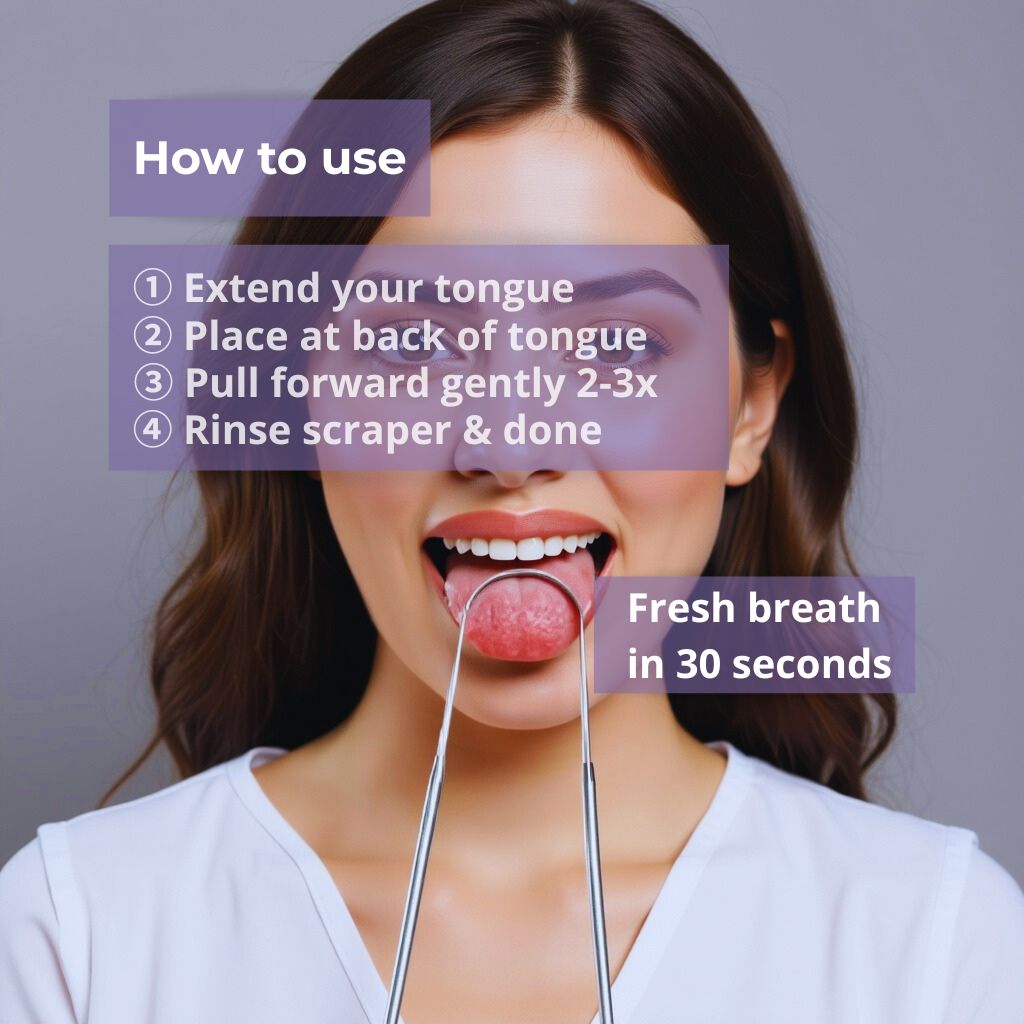 Load video: How to use Face of Norway tongue scraper - step by step tutorial