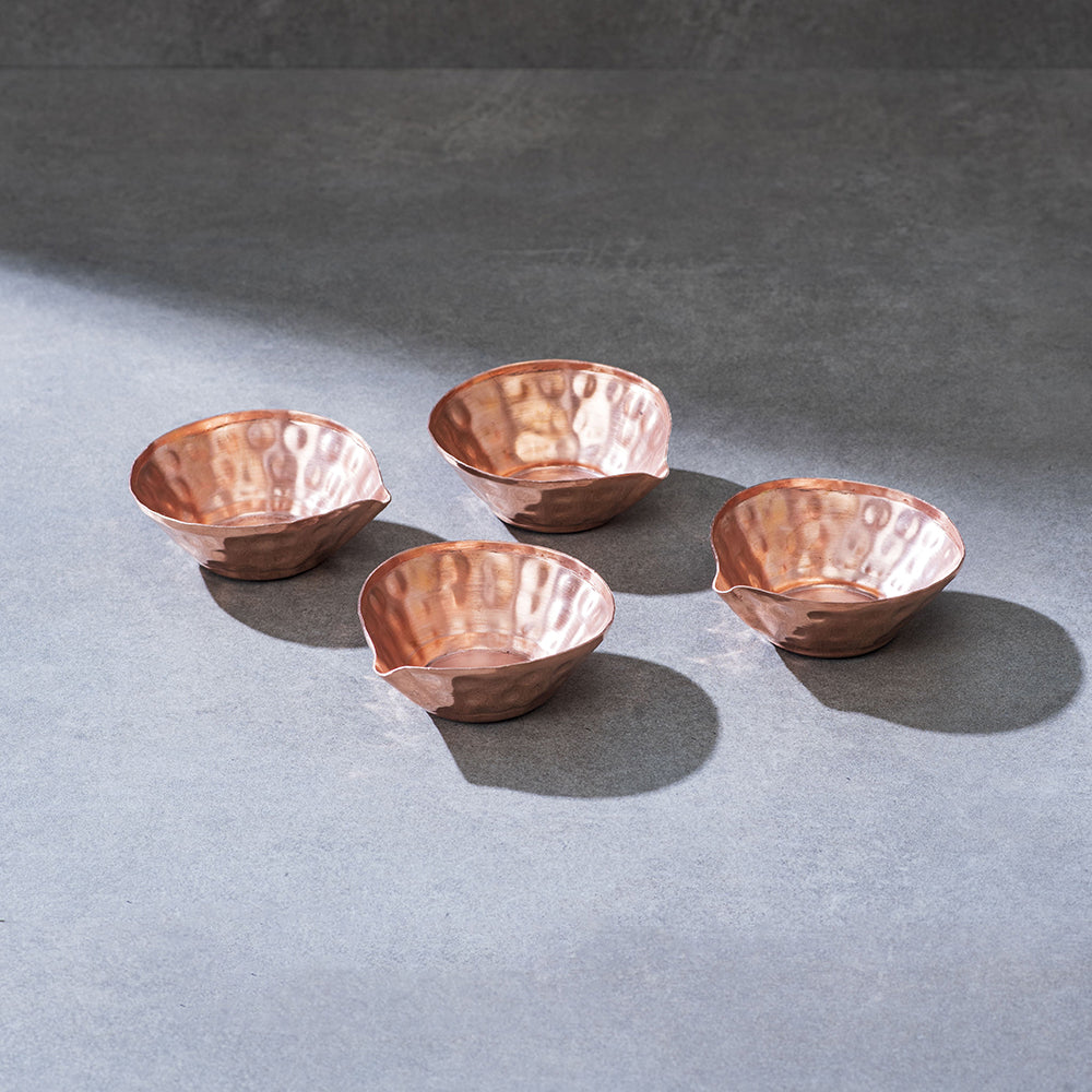 Handcrafted Copper Tea Light Set - Nordic Ritual Candles (Set of 2)