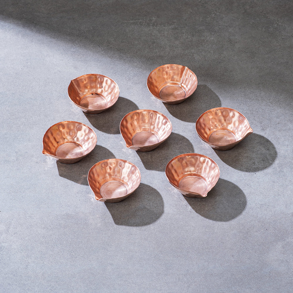 Handcrafted Copper Tea Light Set - Nordic Ritual Candles (Set of 2)