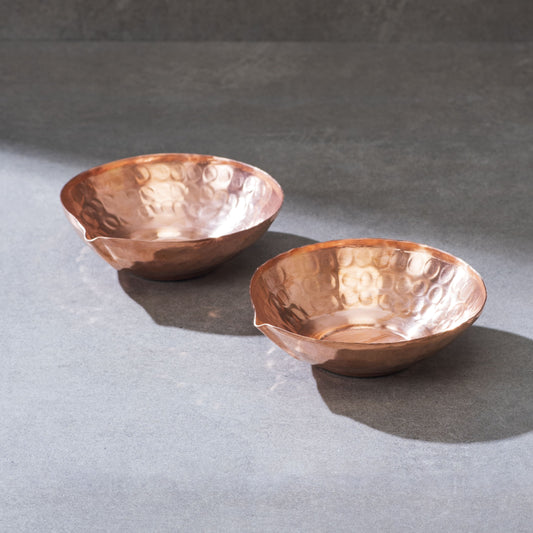 Handcrafted Copper Tea Light Set - Nordic Ritual Candles (Set of 2)