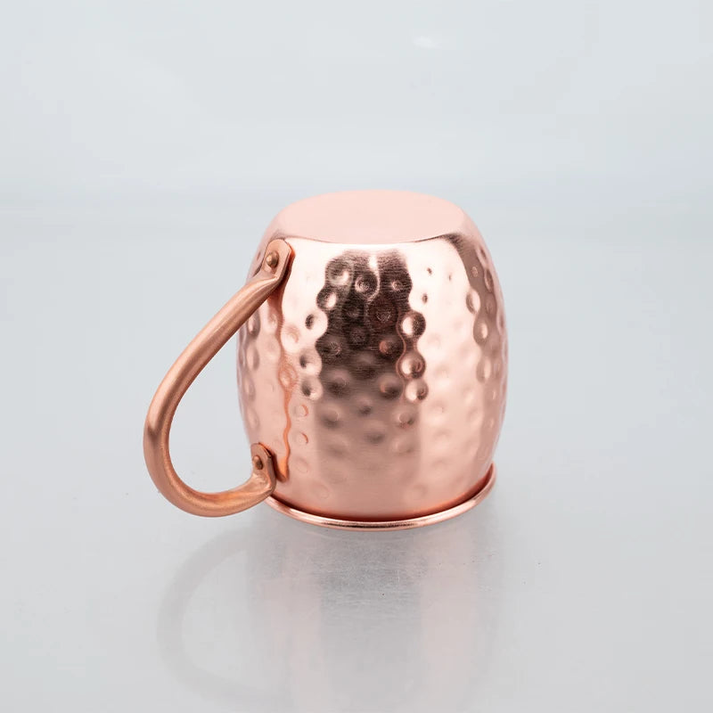 Pure Copper Moscow Mule Mugs – Set of 2 | Hammered Barrel Design