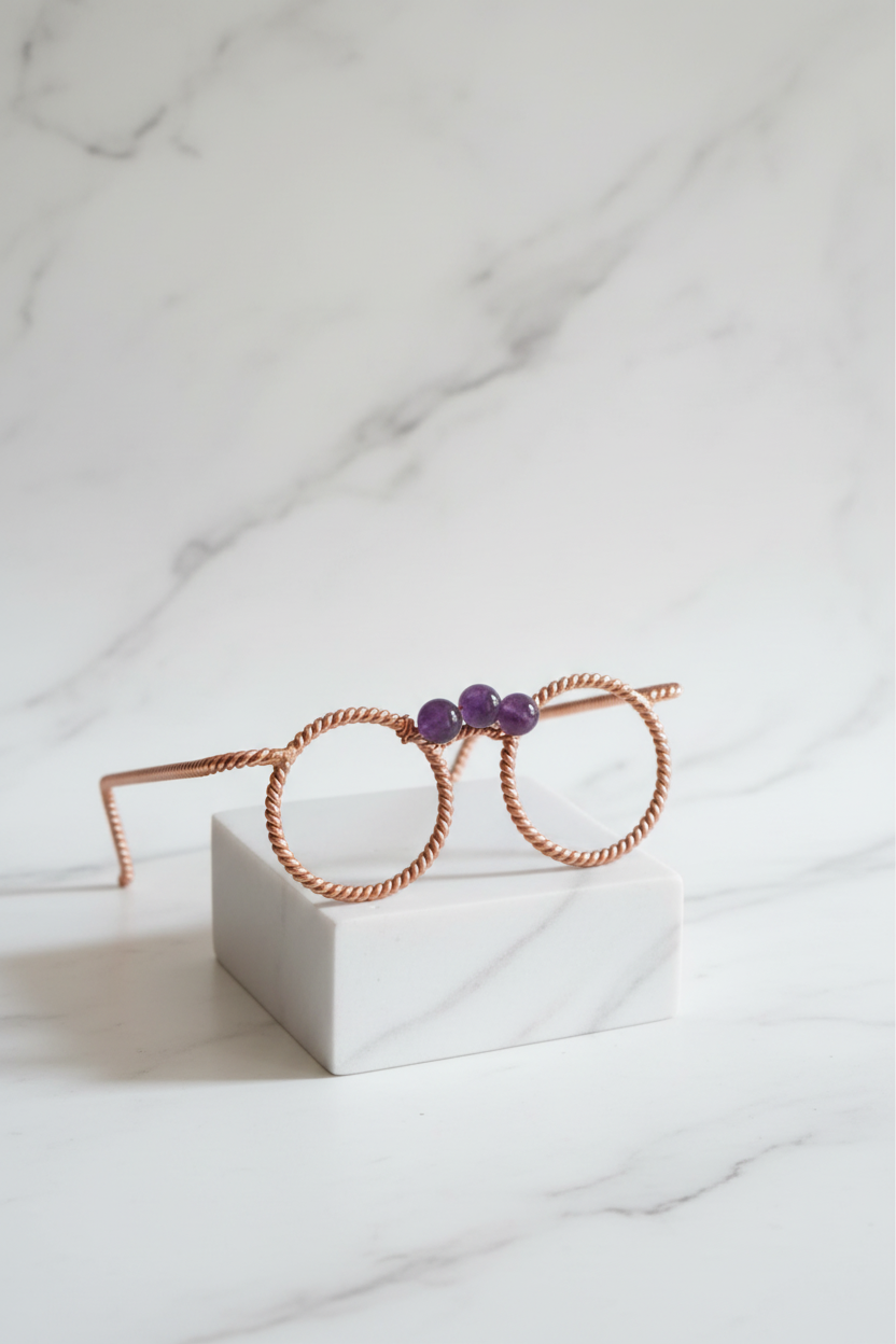 Copper Tensor Energy Glasses | 144-177 MHz Sacred Geometry | EMF Protection | Curated by Face of Norway