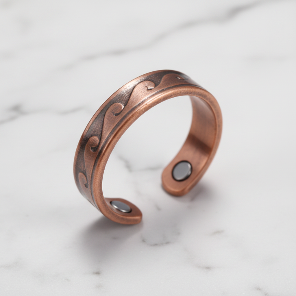 Pure Copper Vine Scroll Open Ring | Joint Pain Relief