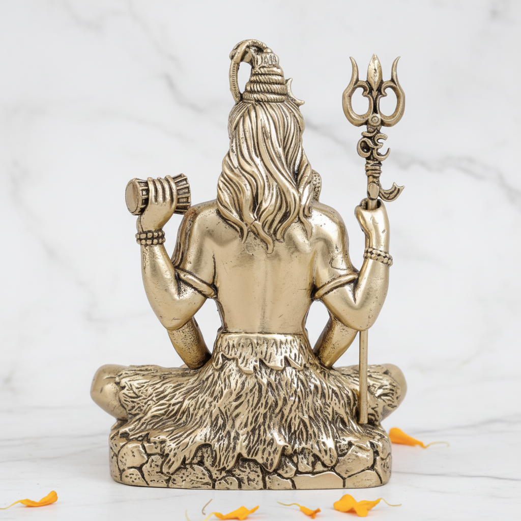 Brass Antique Lord Shiva Idol 4"