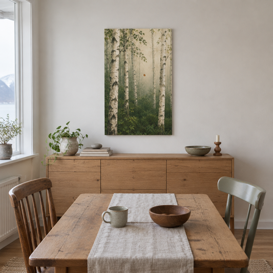 Birch in Still Air | Norwegian Forest Canvas Art