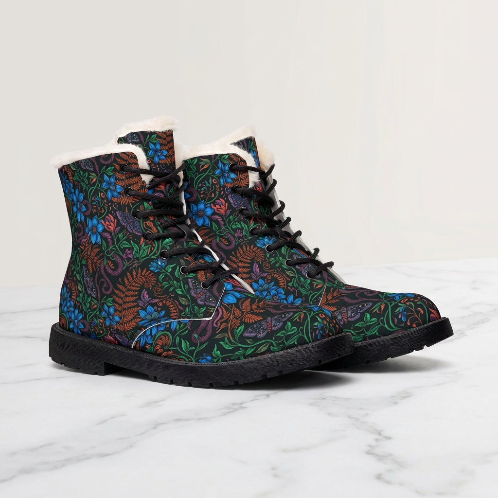 Midnight Garden Women's Fleece-Lined Botanical Boots