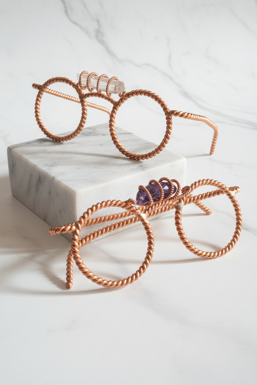 Copper Tensor Energy Glasses | 144-177 MHz Sacred Geometry | EMF Protection | Curated by Face of Norway
