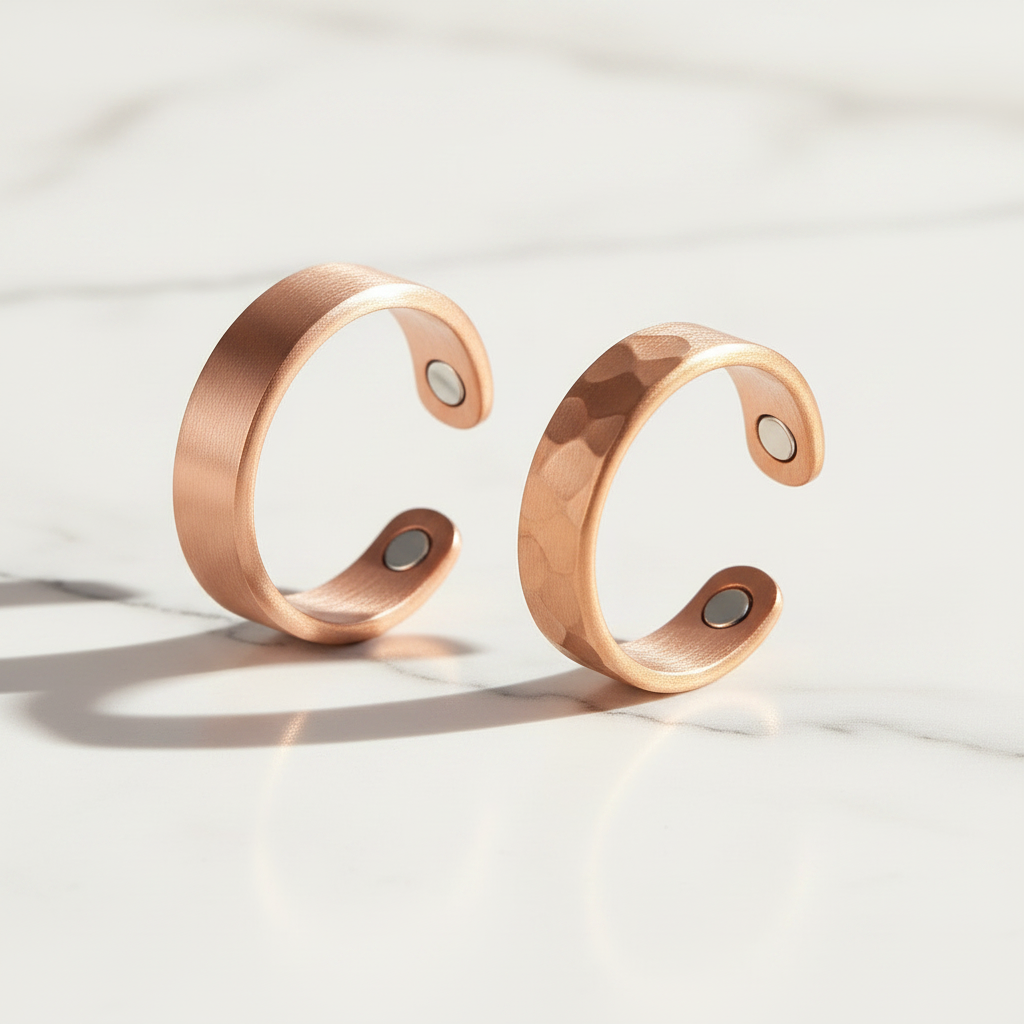 Pure Copper Cuff Ring – Adjustable Healing Jewelry | 100% Copper