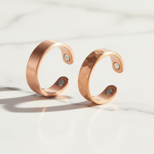 Pure Copper Cuff Ring – Adjustable Healing Jewelry | 100% Copper