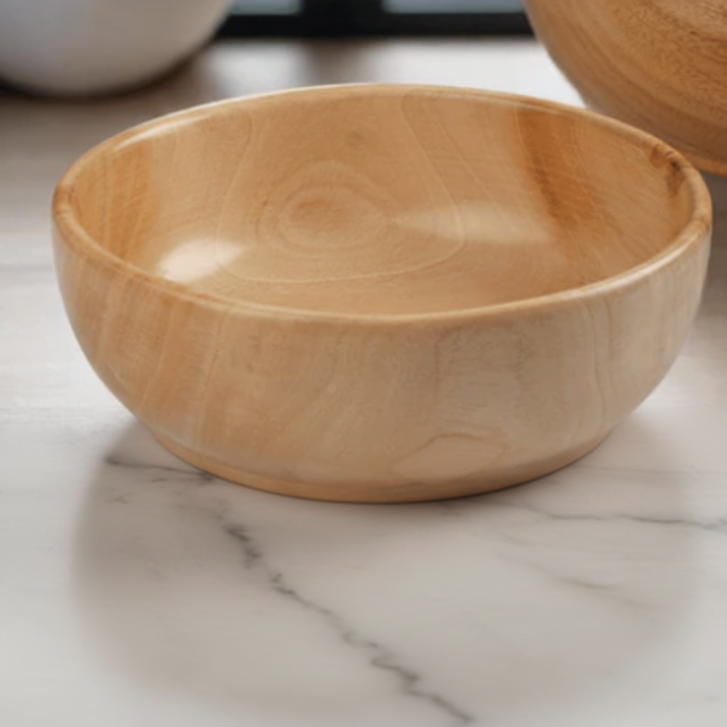 Neem Wood Serving Bowl | Handcrafted & Antibacterial – 5 Sizes