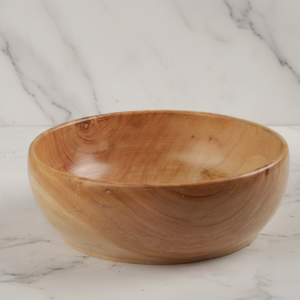 Neem Wood Serving Bowl | Handcrafted & Antibacterial – 5 Sizes