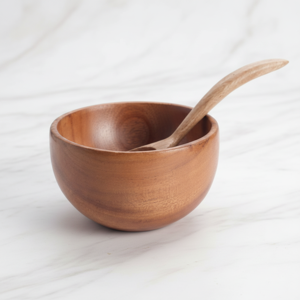 Neem Wood Soup Bowls & Spoons – Set of 2 | Handcrafted & Antibacterial