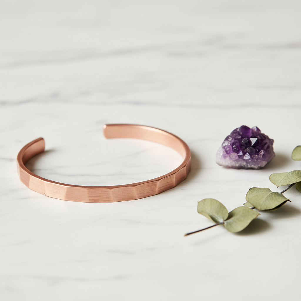 Pure Copper Cuff Bracelet | Handcrafted | Adjustable | Wellness Jewelry | Designed in Norway