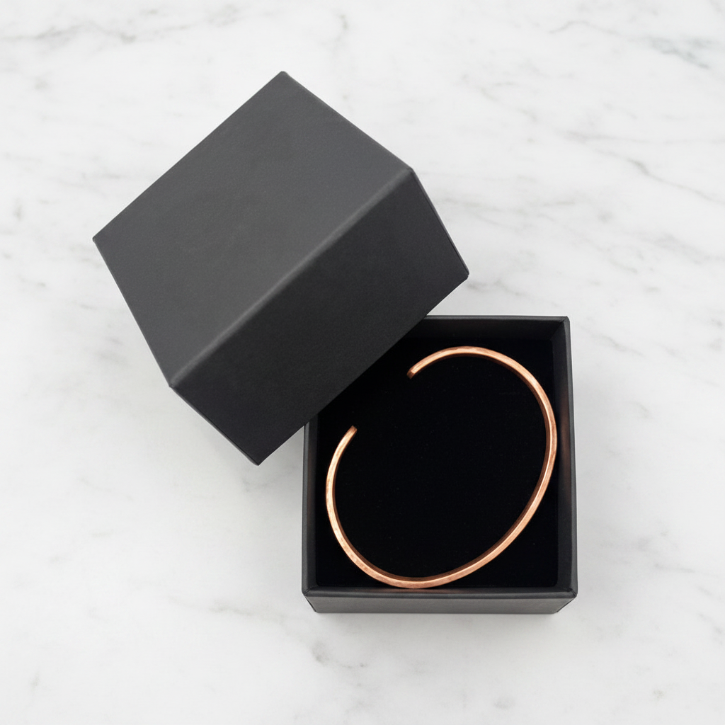Pure Copper Magnetic Bracelet | Hand-Hammered | Gift Box Included