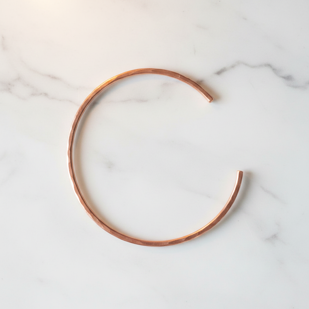 Pure Copper Cuff Bracelet | Handcrafted | Adjustable | Wellness Jewelry | Designed in Norway