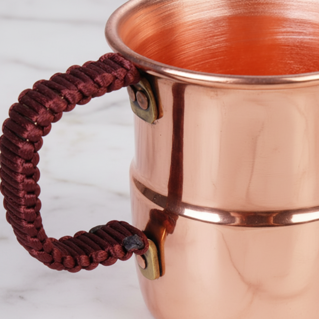 Pure Copper Mug with Handwoven Braided Handle | 280ml & 400ml