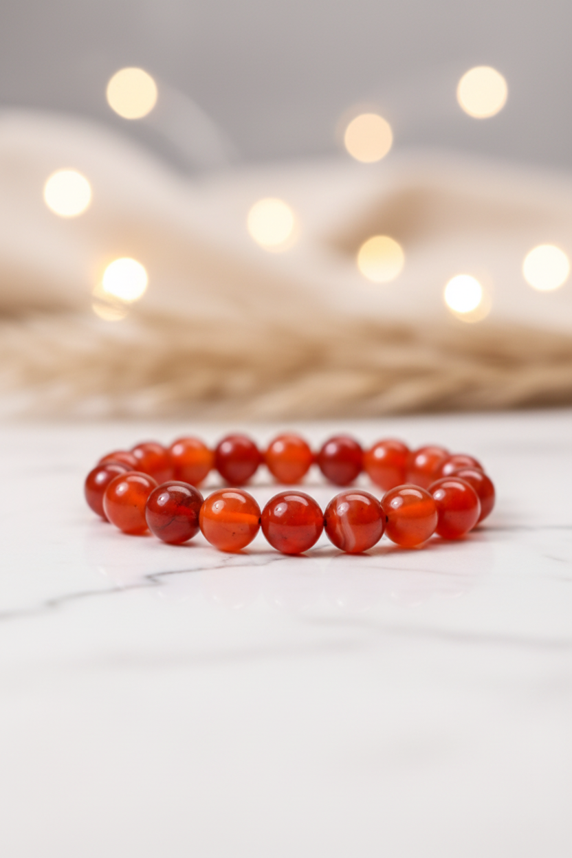 Natural Carnelian Bracelet — Stone of Action | Courage & Vitality
