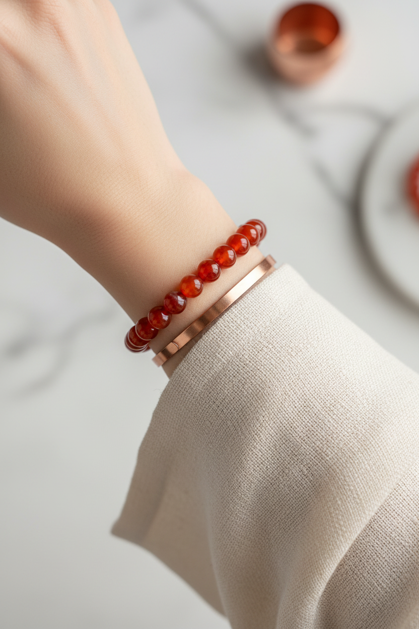 Natural Carnelian Bracelet — Stone of Action | Courage & Vitality