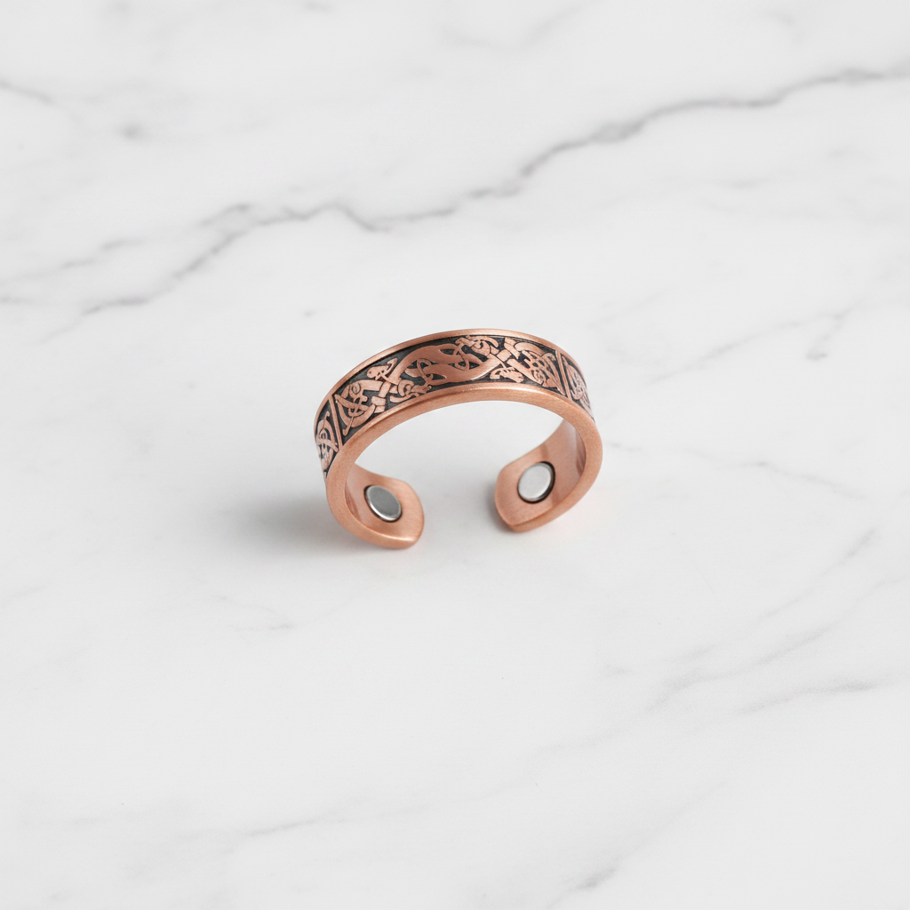 Pure Copper Celtic Viking Engraved Open Ring | Joint Pain Relief