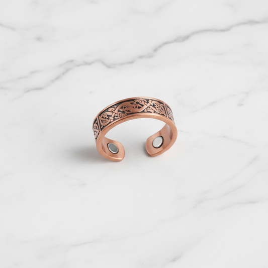 Pure Copper Celtic Viking Engraved Open Ring | Joint Pain Relief