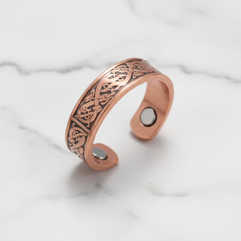 Pure Copper Celtic Viking Engraved Open Ring | Joint Pain Relief