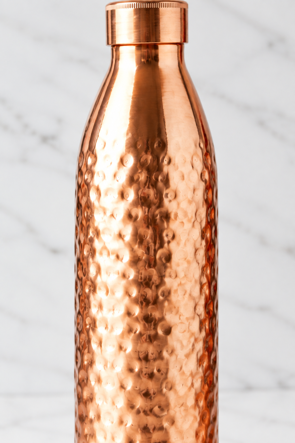 Nordic Christmas Copper Gift Set | Hammered Bottle & 2 Floral Tumblers