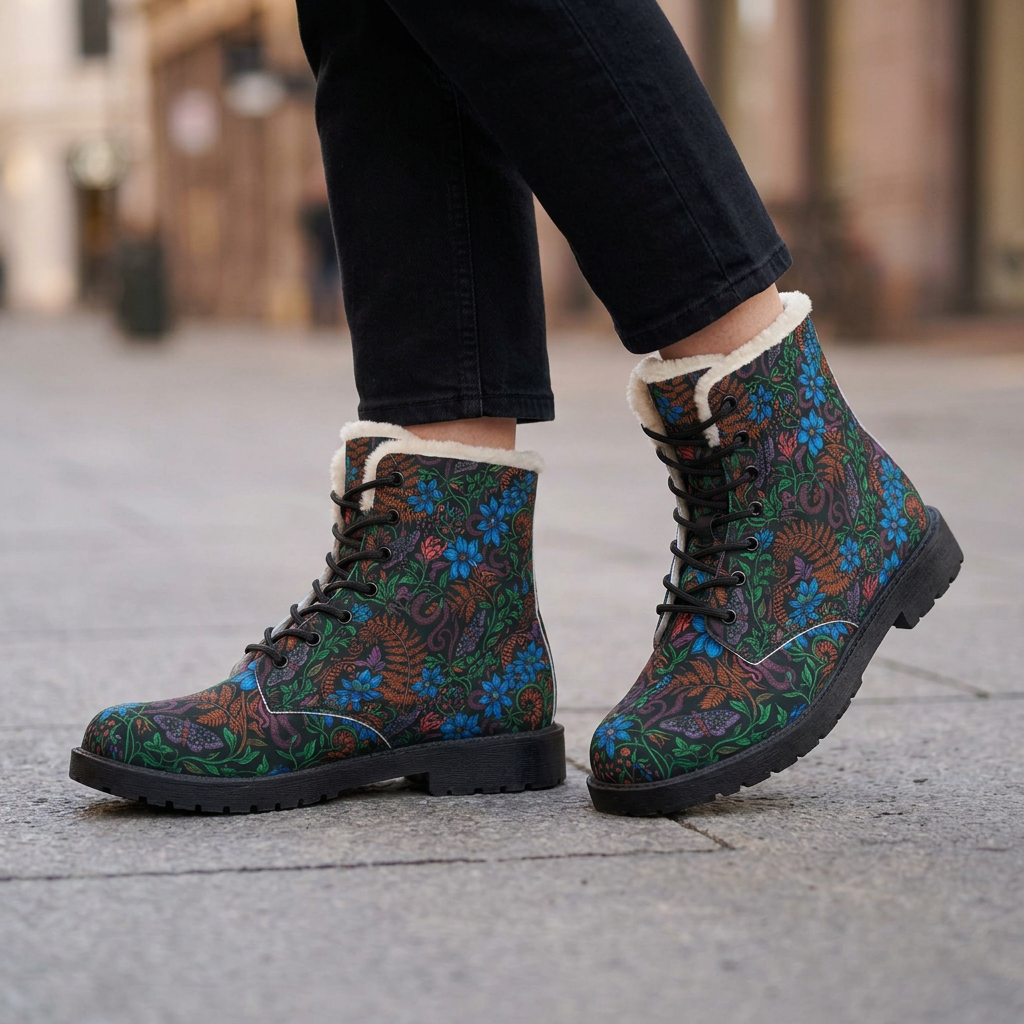 Midnight Garden Women's Fleece-Lined Botanical Boots