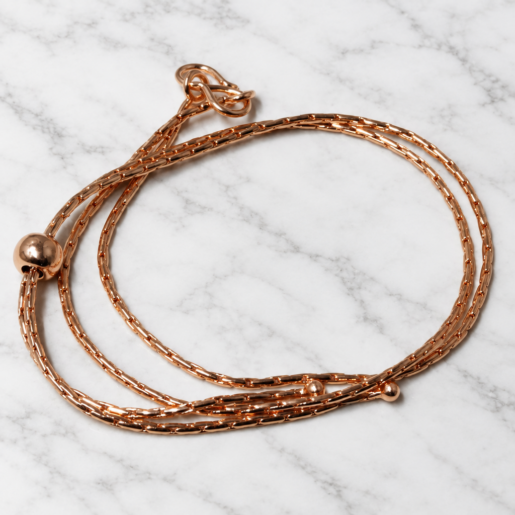 Copper Sliding-Bead Y Necklace