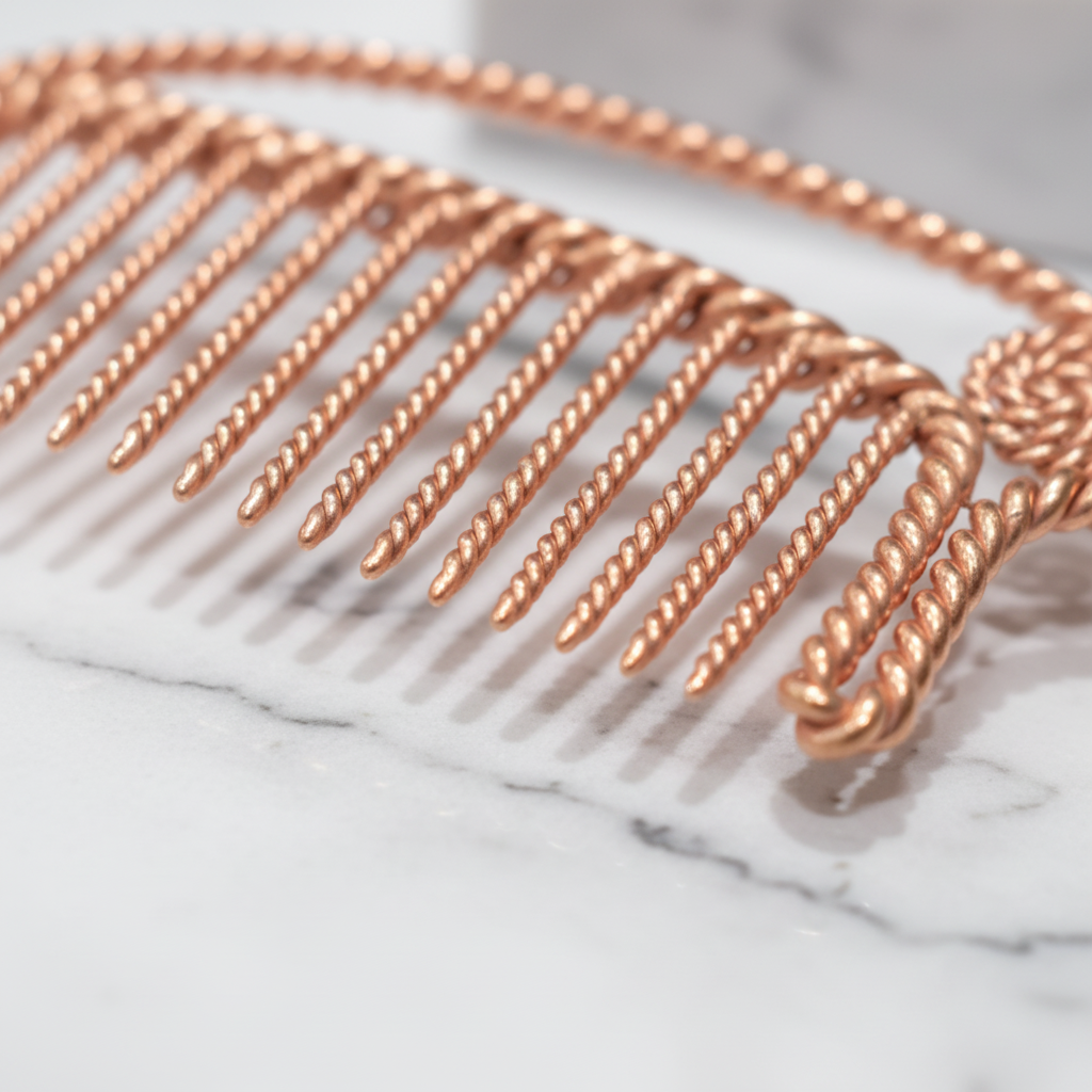 Copper Frequency Comb | 144 MHz Sacred Royal Cubit | Pure Copper | Energy & Scalp Healing