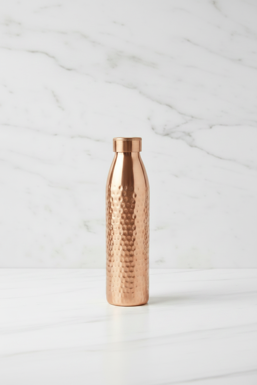 Vannflaske i rent kobber – hamret, 1L