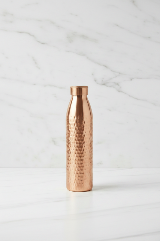 Pure Copper Water Bottle – Hammered 1L