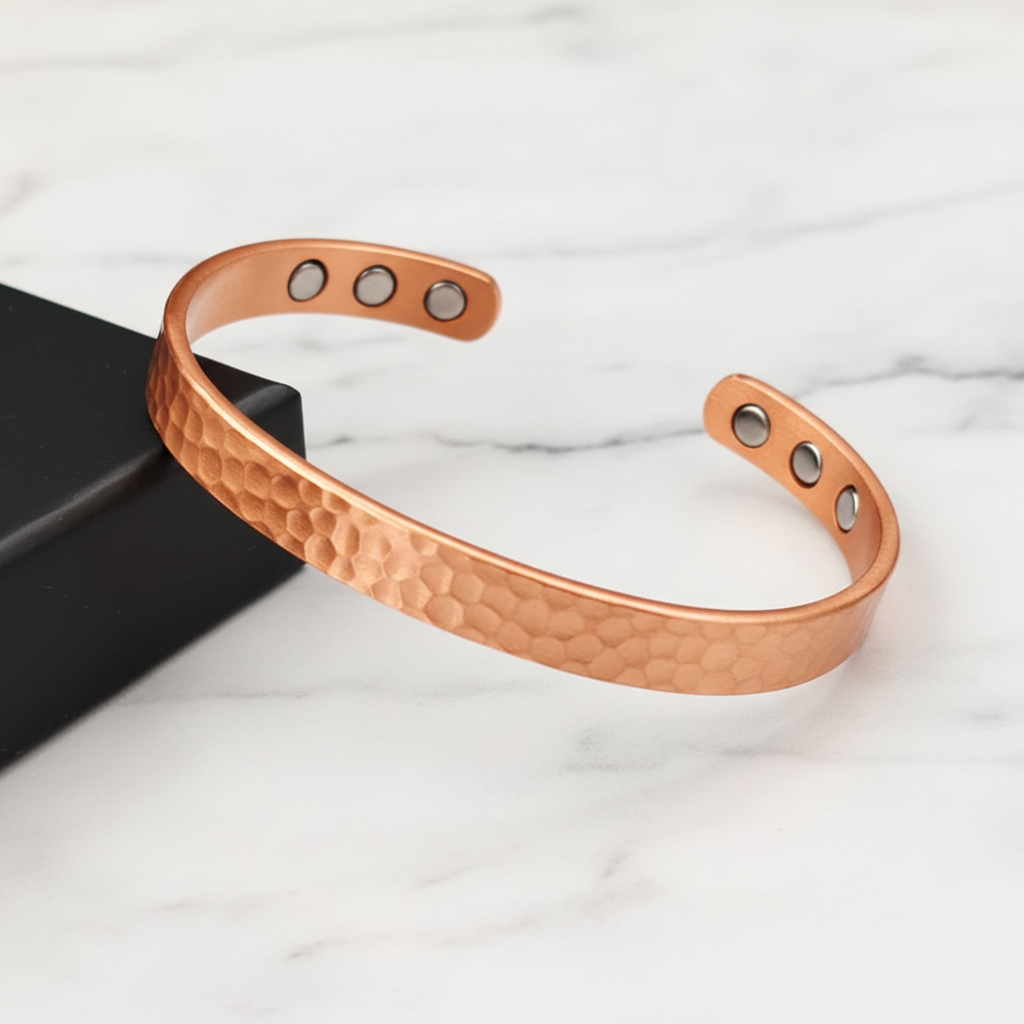 Pure Copper Magnetic Bracelet | Hand-Hammered | Gift Box Included