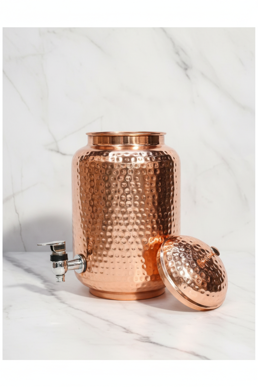 Pure Copper Full-Hammered Water Dispenser (Matka) 5000ML