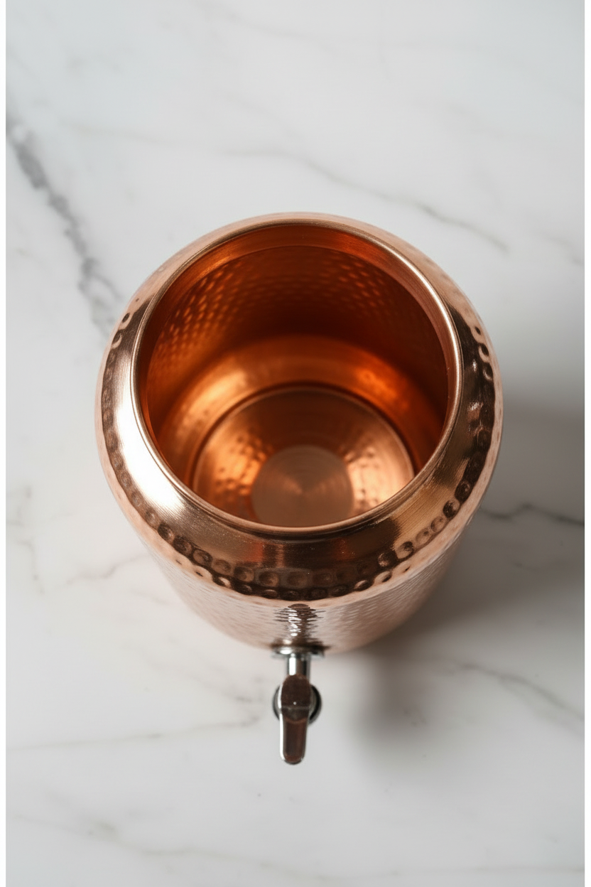 Pure Copper Full-Hammered Water Dispenser (Matka) 5000ML