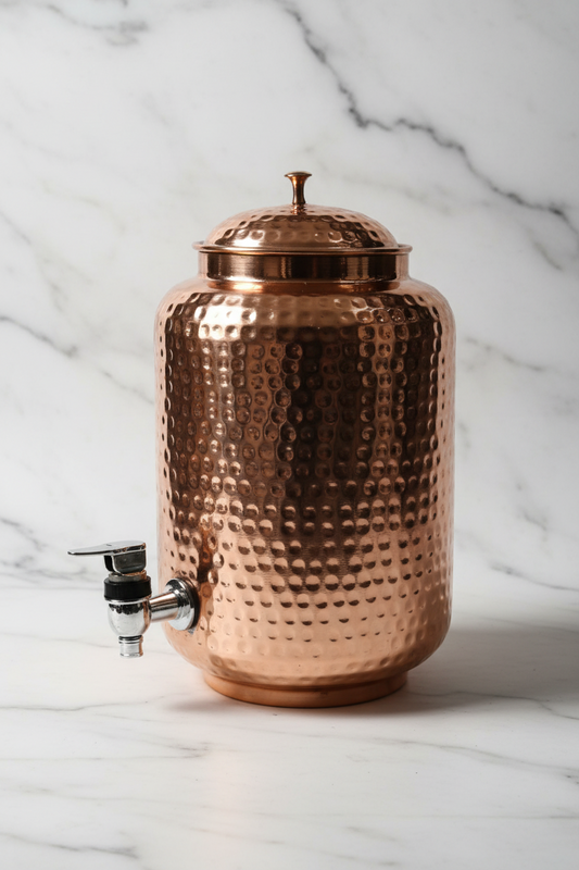 Pure Copper Full-Hammered Water Dispenser (Matka) 5000ML