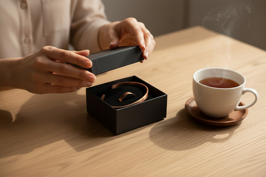 Premium Copper Bracelet & Ring Set | Grounding Wellness Jewelry | Gift Box Included