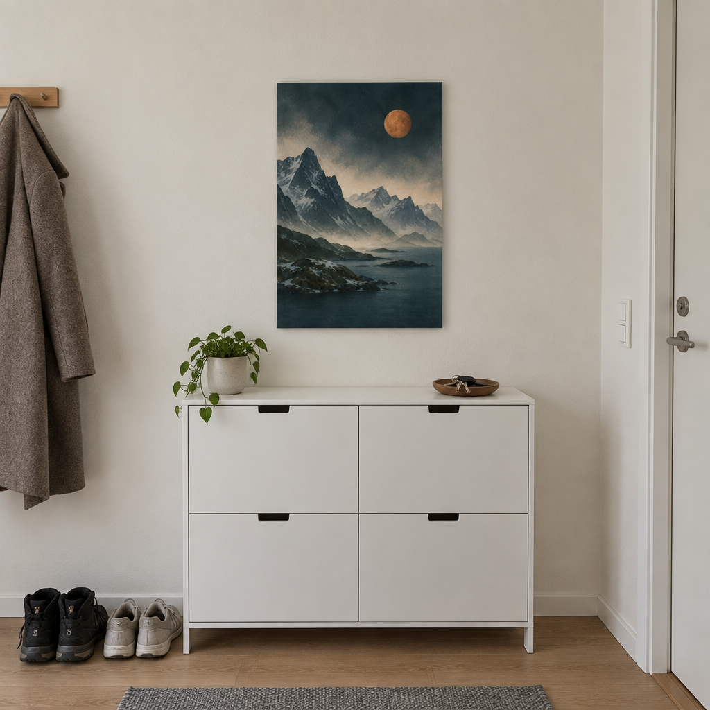 Copper Moon over Lofoten | Norwegian Canvas Art