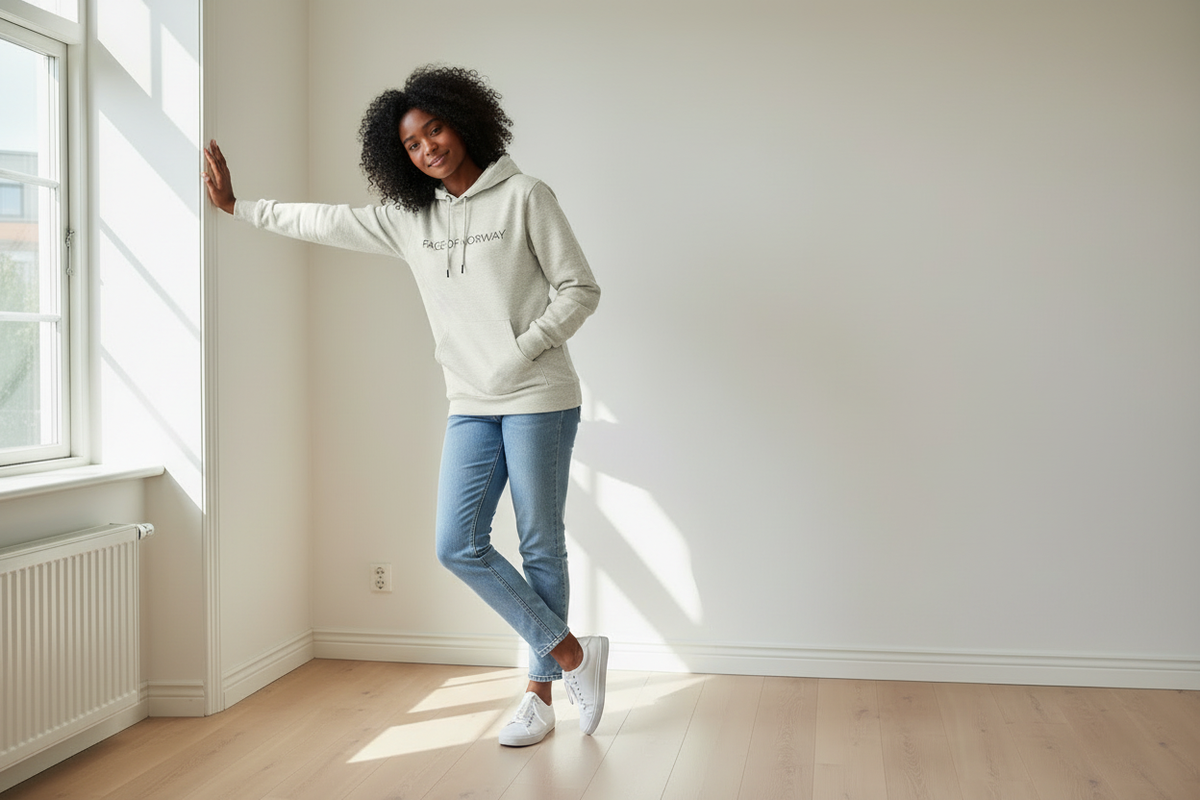 Face of Norway Oatmeal Heather Hoodie | Soft Nordic Fleece