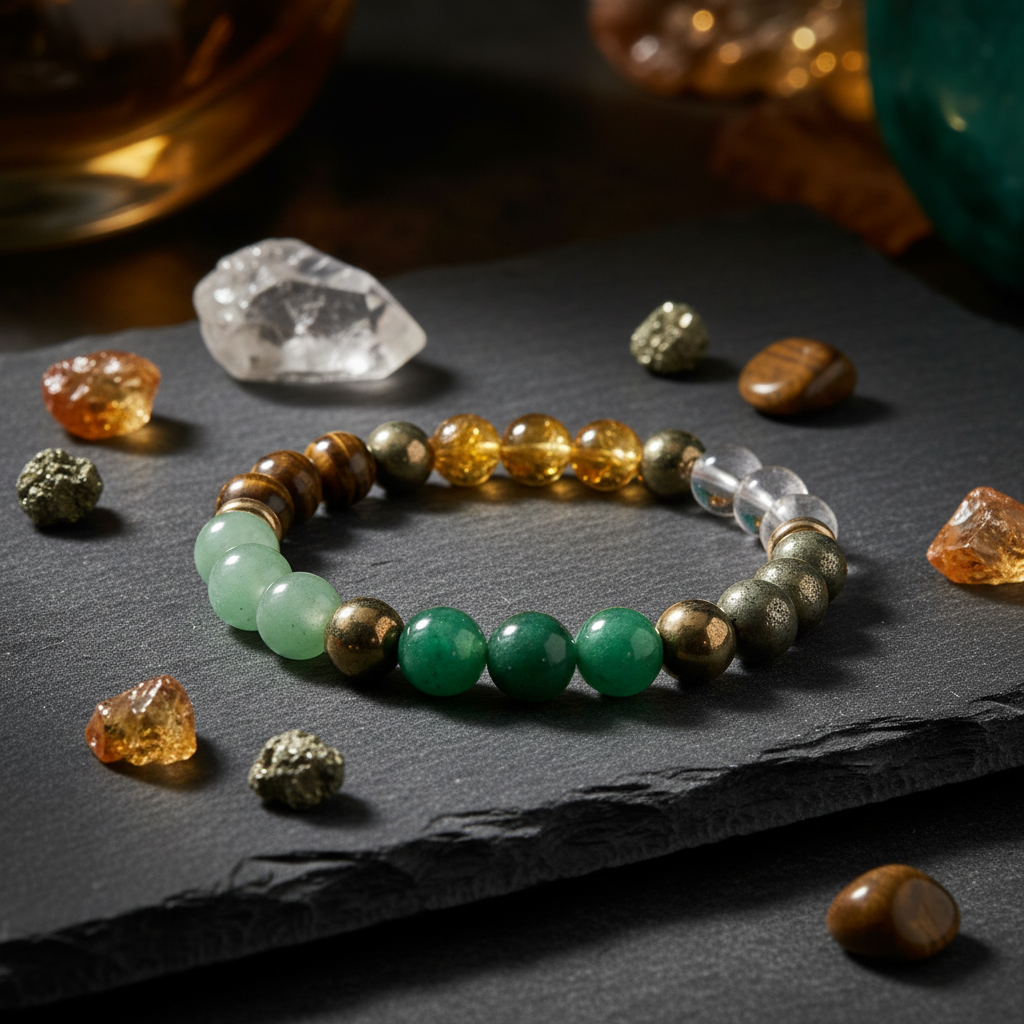 Dhan Yog Prosperity Bracelet — 6 Energized Healing Crystals | AAA Quality