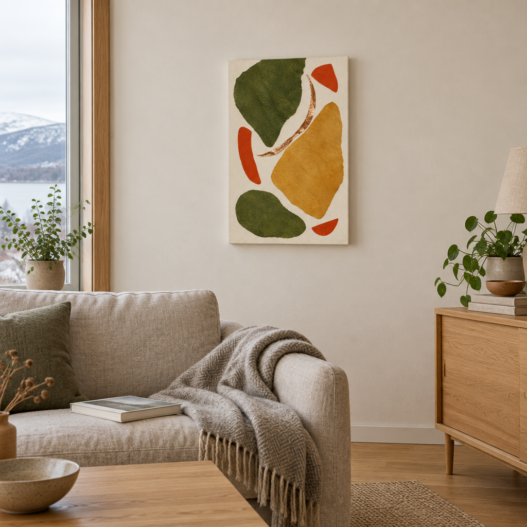 Ember and Moss | Nordic Abstract Canvas Art