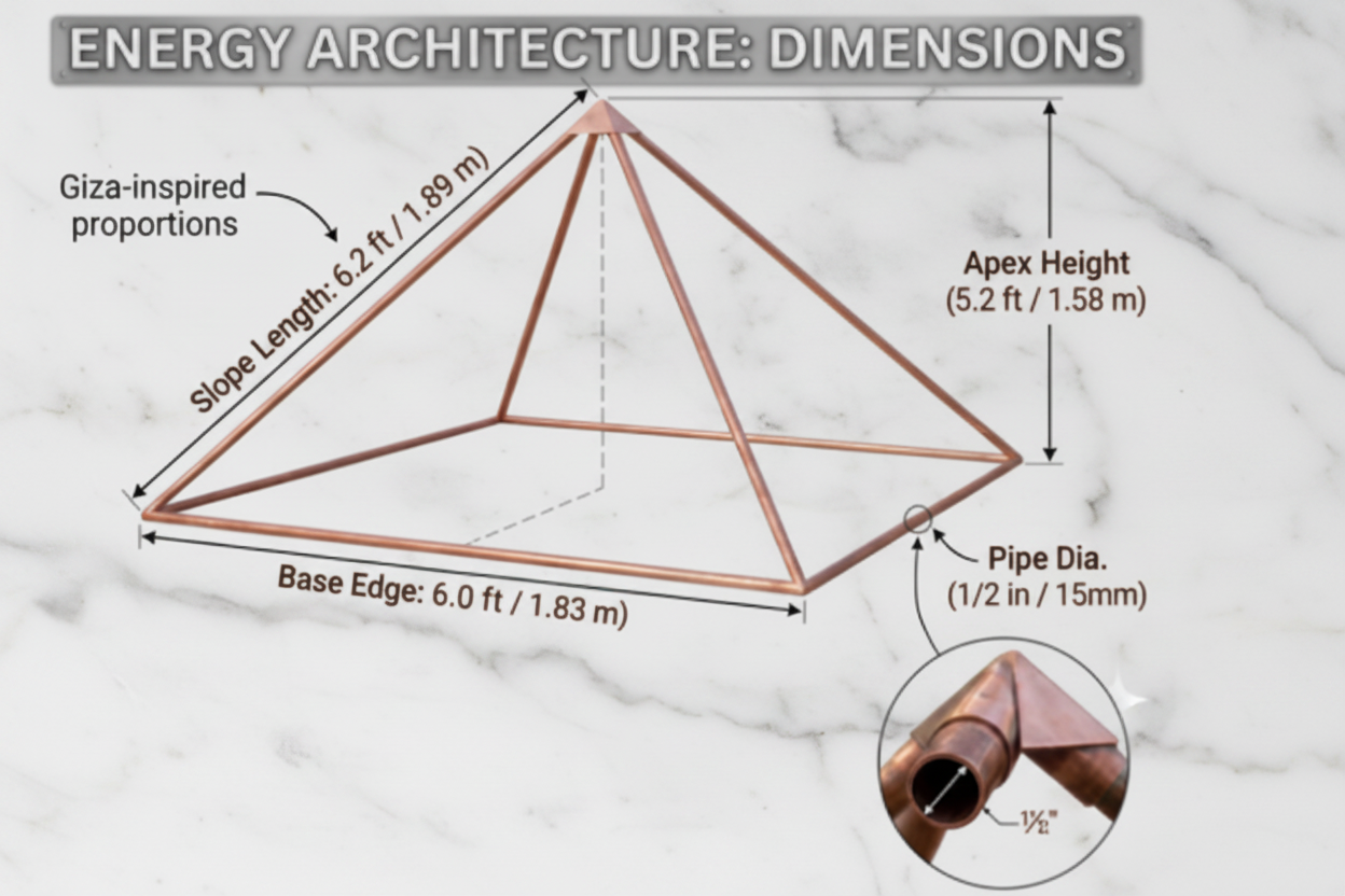 Pure Copper Meditation Pyramid – Sacred Giza Geometry | Face of Norway